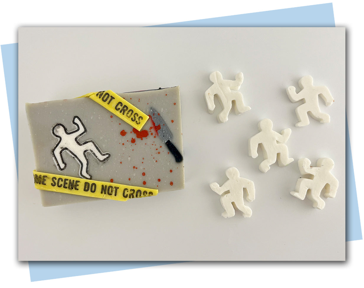 Crime scene body outline extruder disc and stamp set