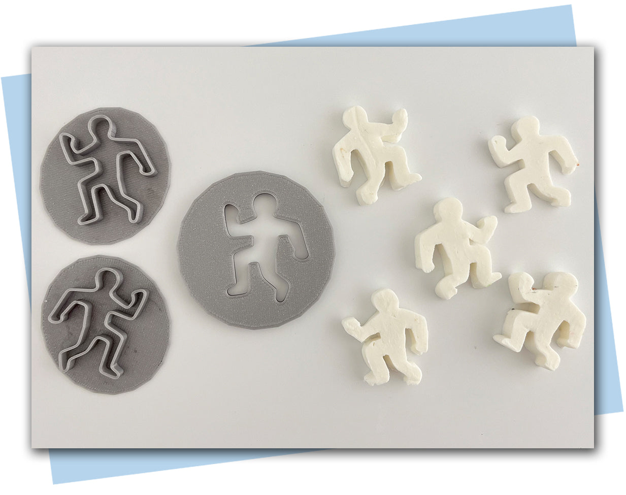 Crime scene body outline extruder disc and stamp set