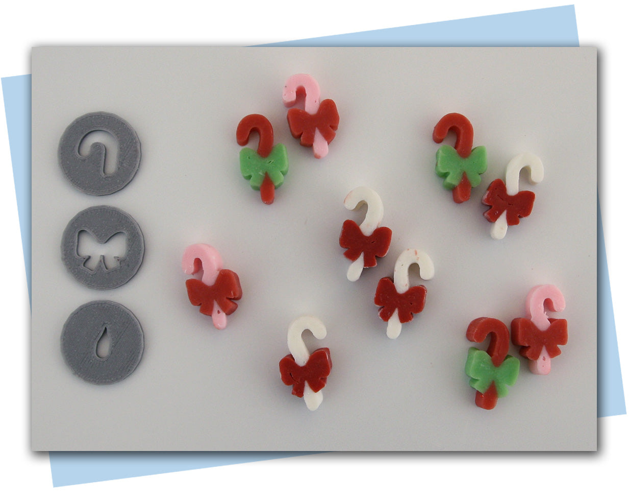 candy cane with bow extruder disc