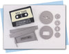 80s cassette tape scraper and extruder discs set with stamp