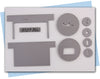 80s cassette tape scraper and extruder discs set with stamp