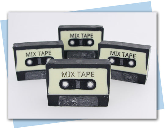 80s cassette tape scraper and extruder discs set with stamp