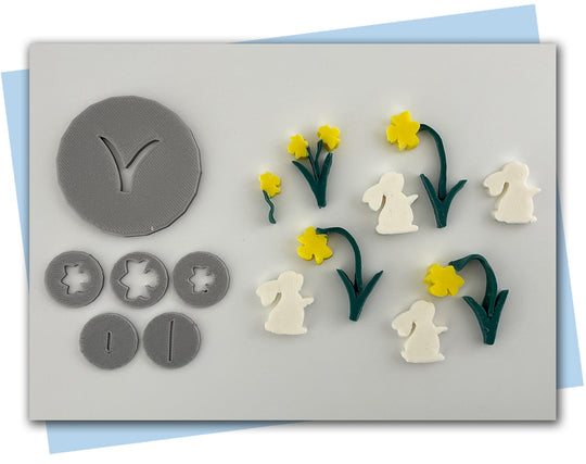 daffodil and bunny extruder discs