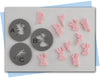 three different fairy design extruder discs