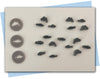 set of three fish extruder discs swimming in ocean