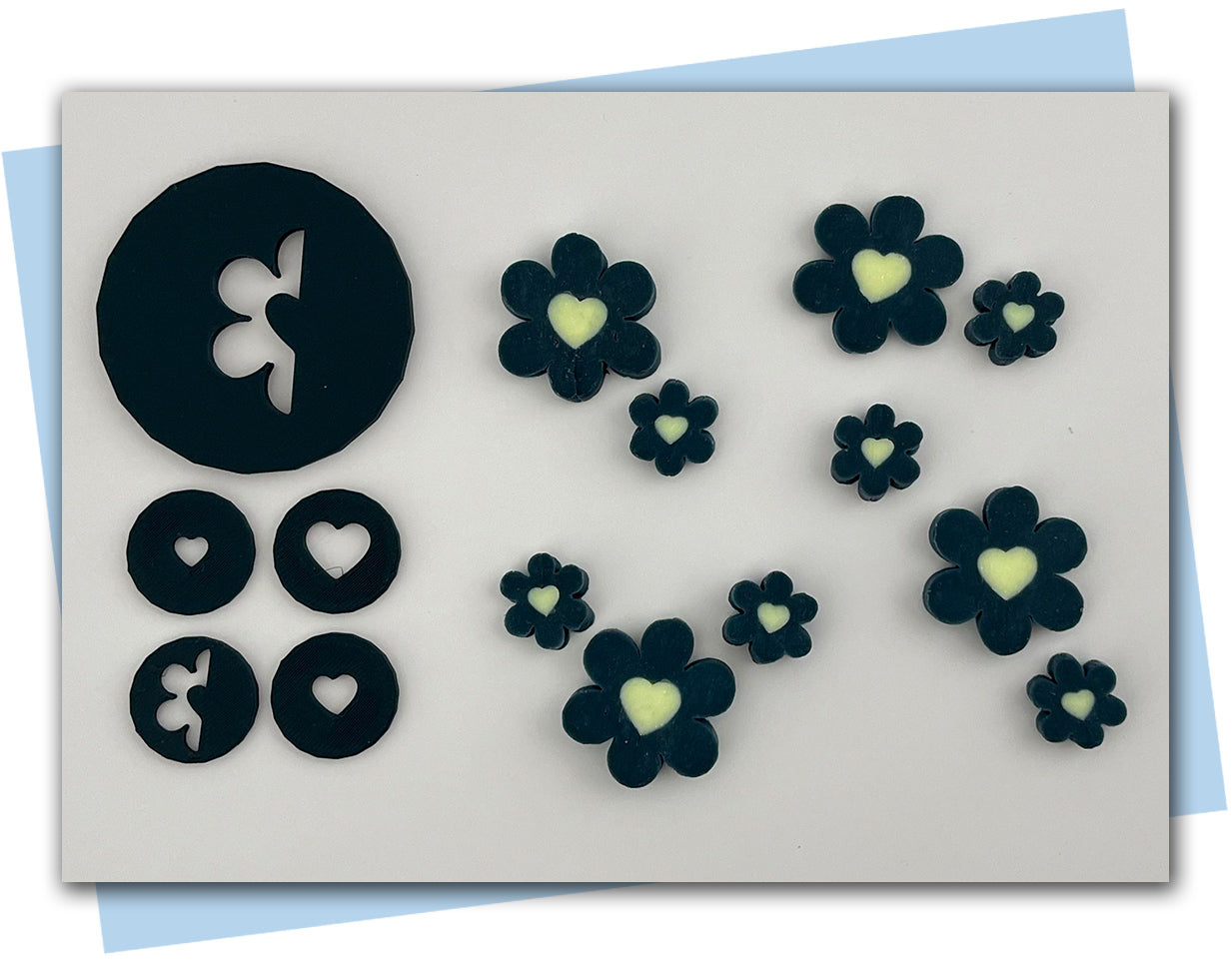 flowers with a heart center extruder disc abstract