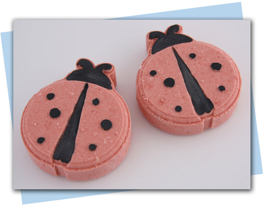 bath bomb shaped like a ladybug