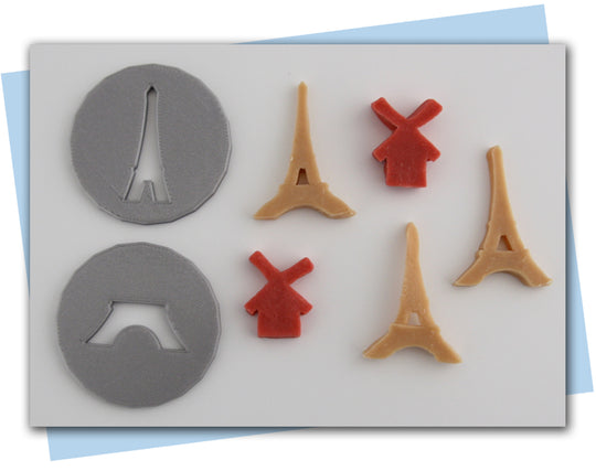 Eiffel tower and windmill extruder disc set
