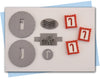 Holiday postage stamp extruder discs candy cane