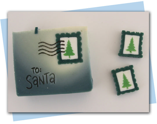 Holiday postage stamp extruder discs tree