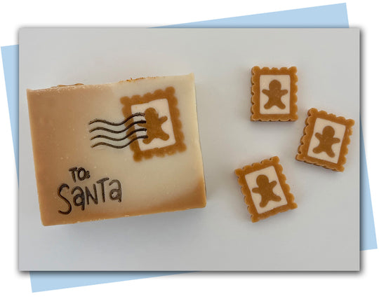Holiday postage stamp extruder discs gingerbread man
