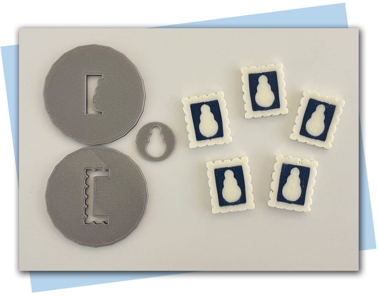 snowman postage stamp extruder disc set