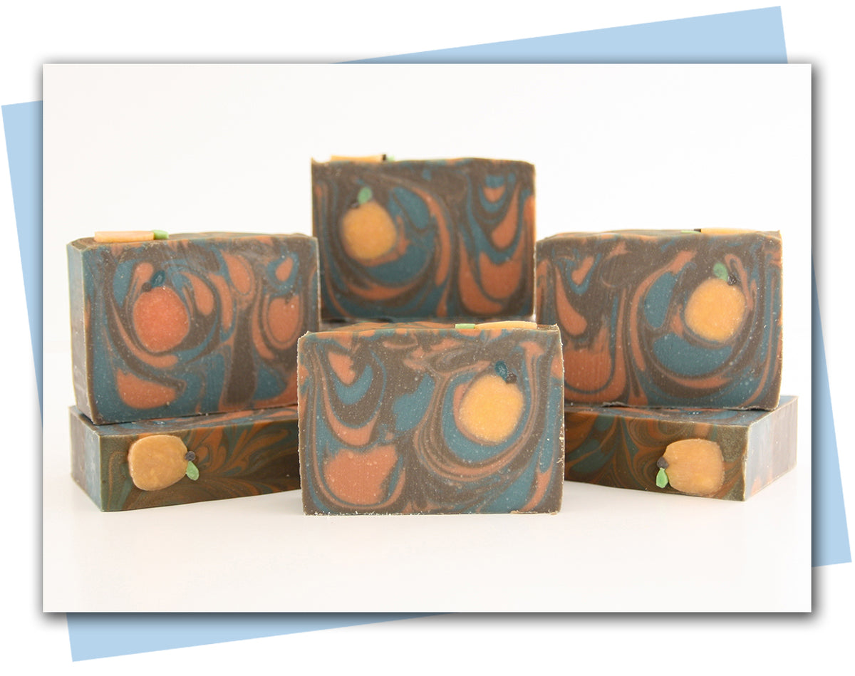 pumpkin soap with a swirl and pumpkin embed