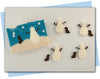 Snowman with stick arms and dog extruder disc set