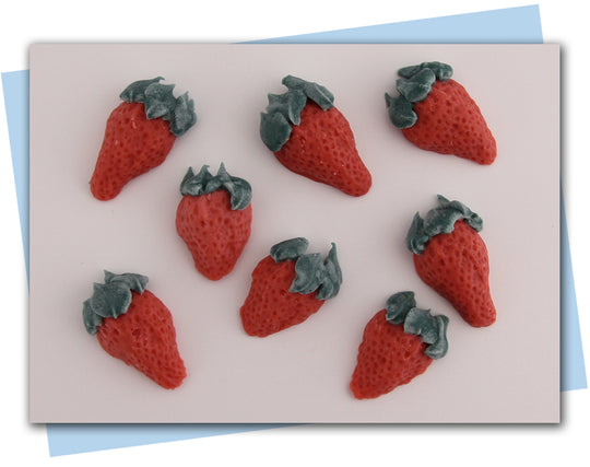 Strawberry halves soap embeds