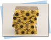 yellow orange brown swirl with sunflowers on top bars of soap