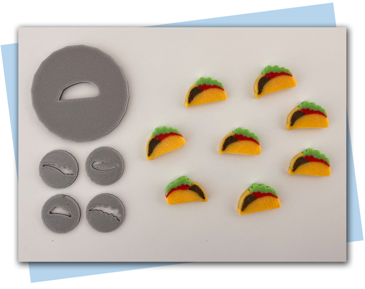 Taco extruder disc set containing 6 discs