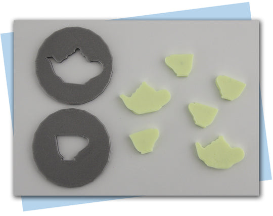 Large and Small Teacup and Teapot Extruder Disc Pieces