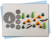 Camping Themed Extruder Discs: Tent, Canoe, Trees, and Canoe with oar