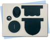 Umbrella extruder disc AND soap scraper set with a stamp
