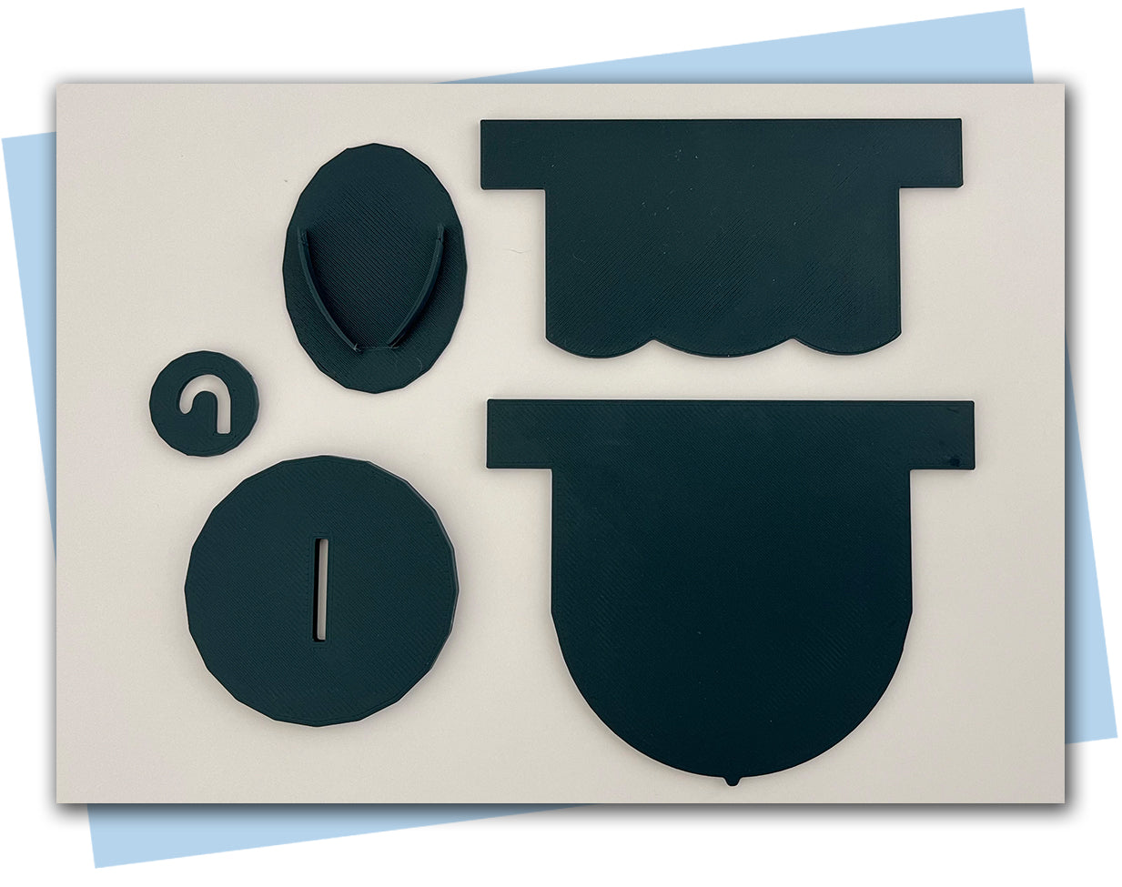 Umbrella extruder disc AND soap scraper set with a stamp