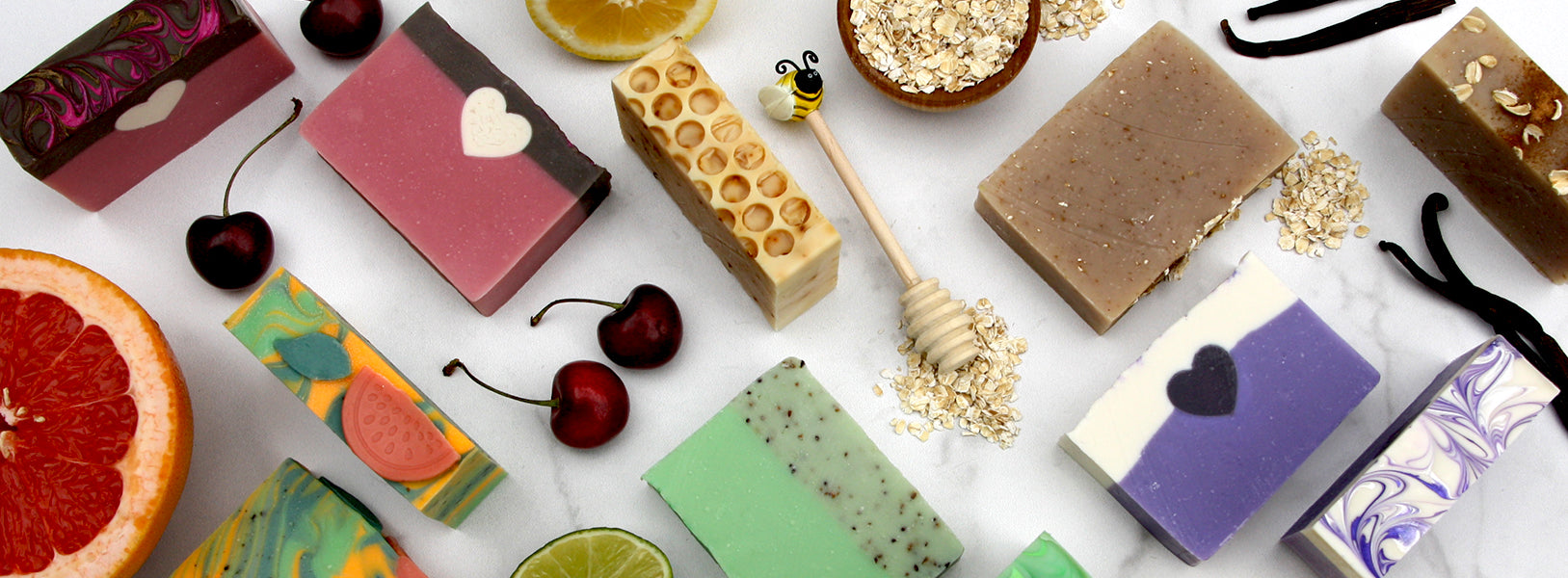 Picture of bars of soap from fragrance line
