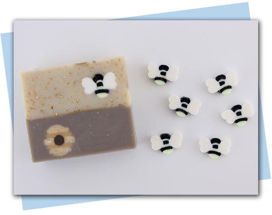 bar of soap with bee embed