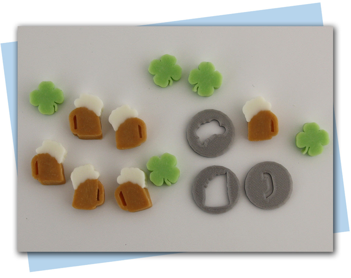 beer and clover soap pieces