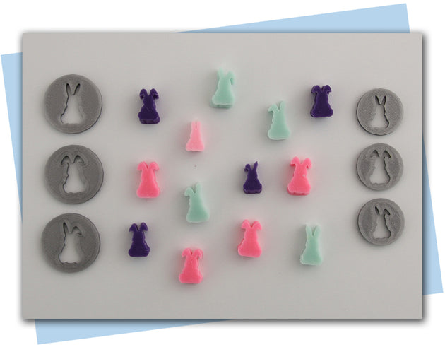 three different bunny design extruder discs