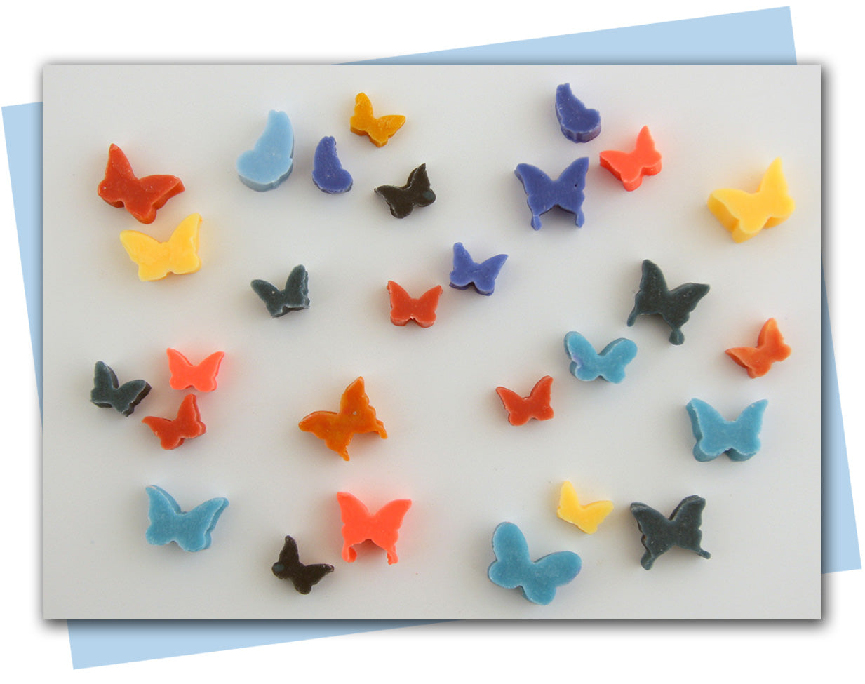 four design of butterfly soap pieces