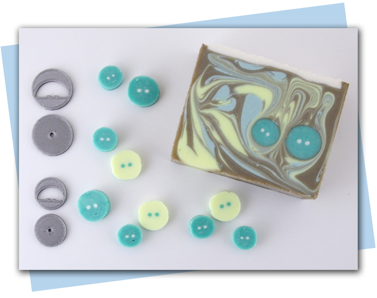 button extruder disc pieces and bar soap example