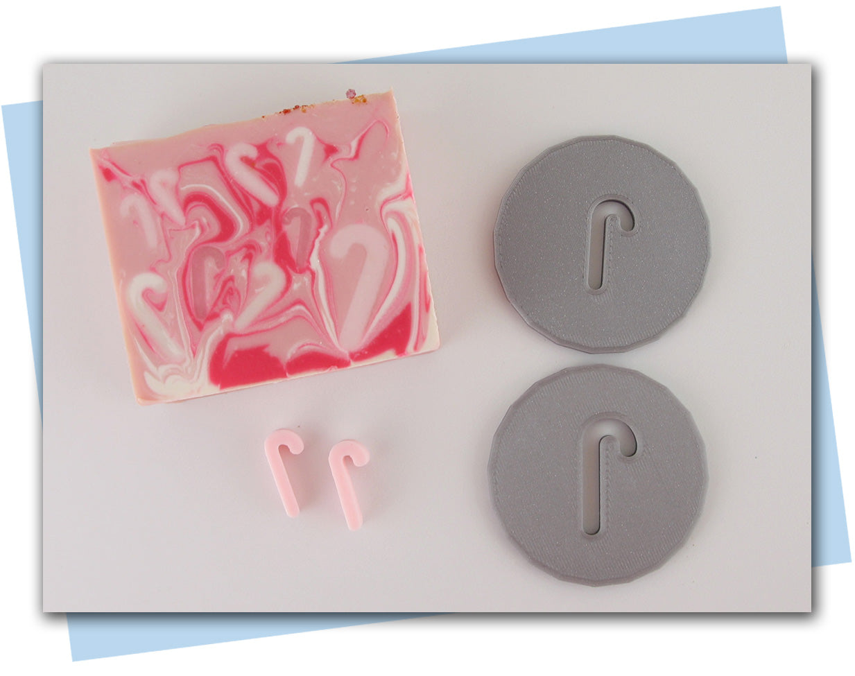 candy cane extruder discs with bar soap