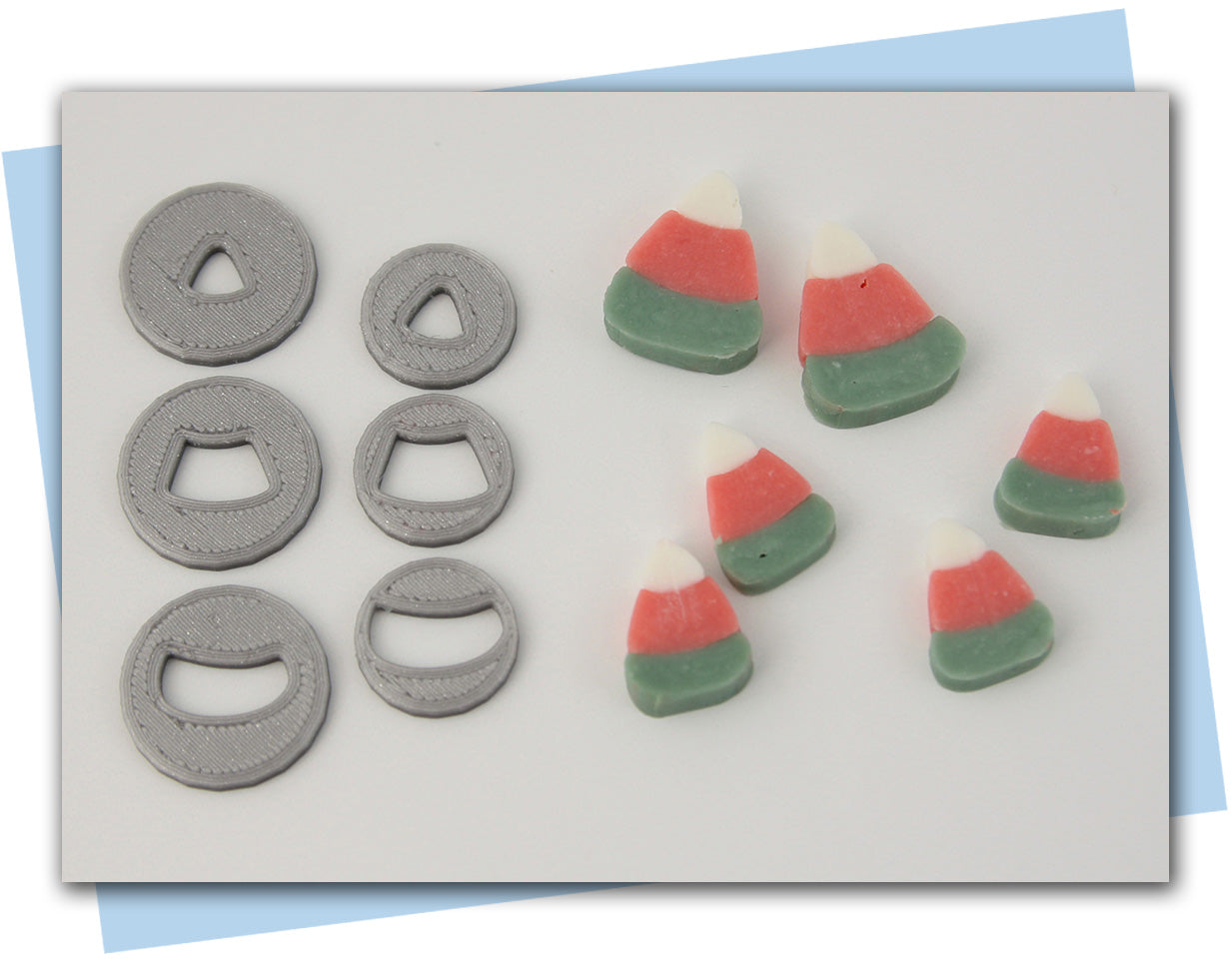 candy corn soap pieces and extruder discs