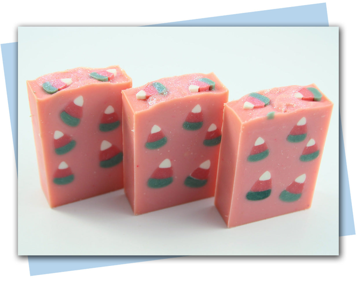 bar soap with candy corn pieces holiday themed