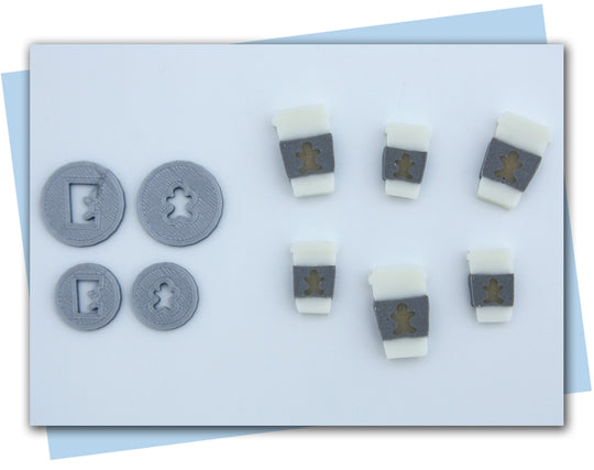 to go coffee cup extruder discs with gingerbread man
