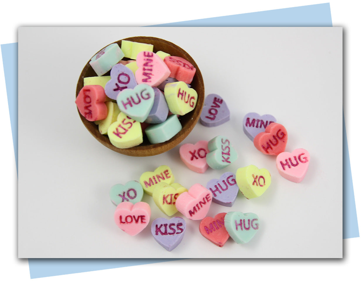 conversation hearts extruder discs soap pieces