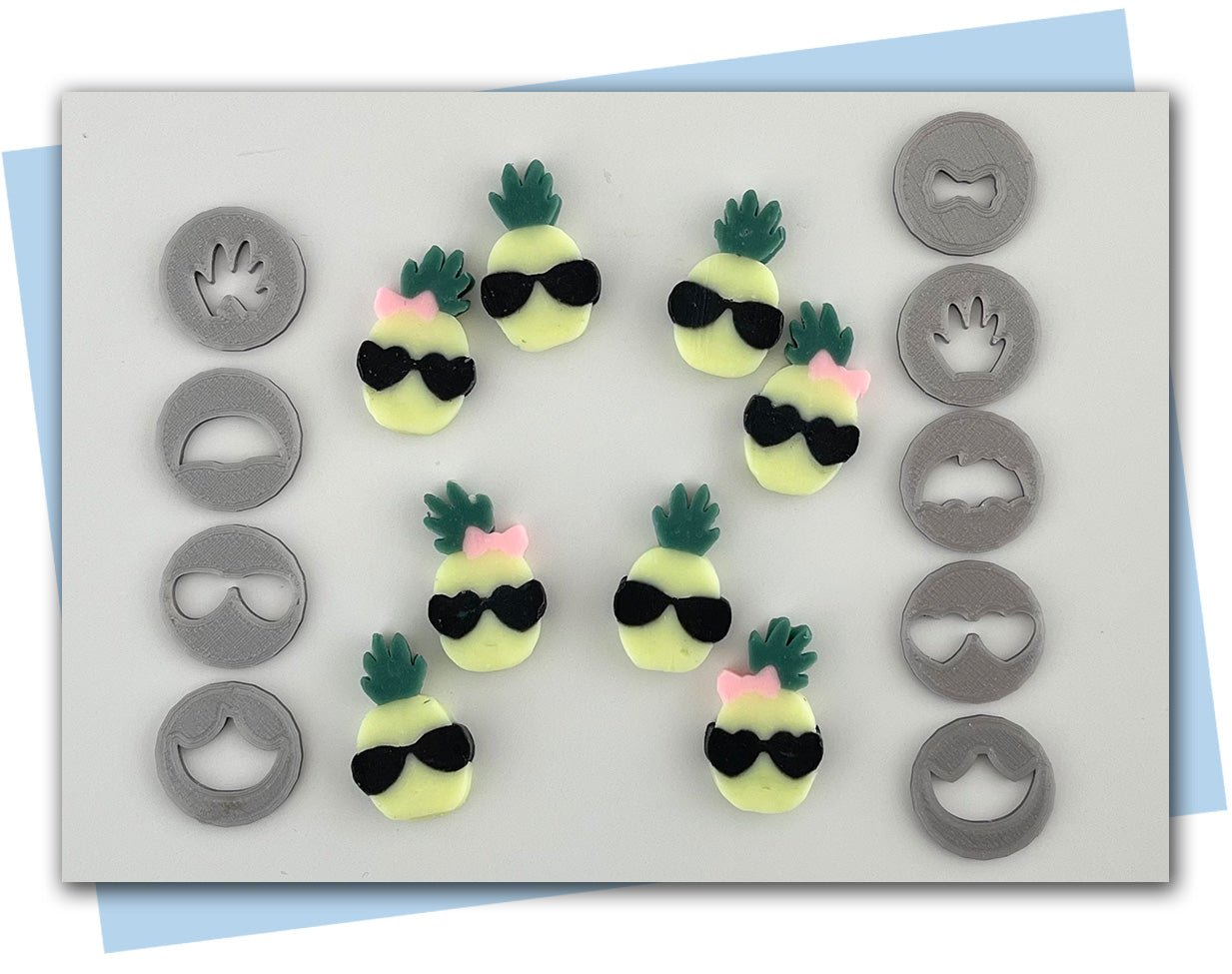 pineapple soaps with glasses extruder discs