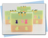 bar of soap with example of bunnies in design