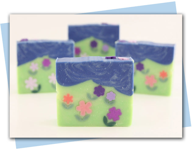 soap with flowers design