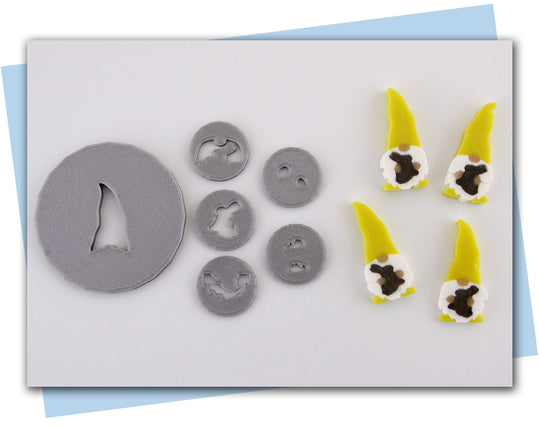 easter gnome holding bunny extruder disc set