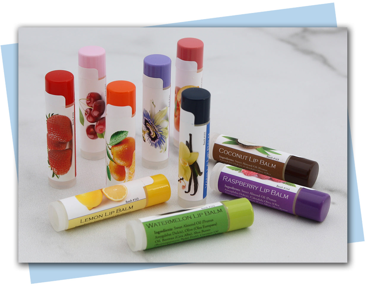 tubes of lip balms