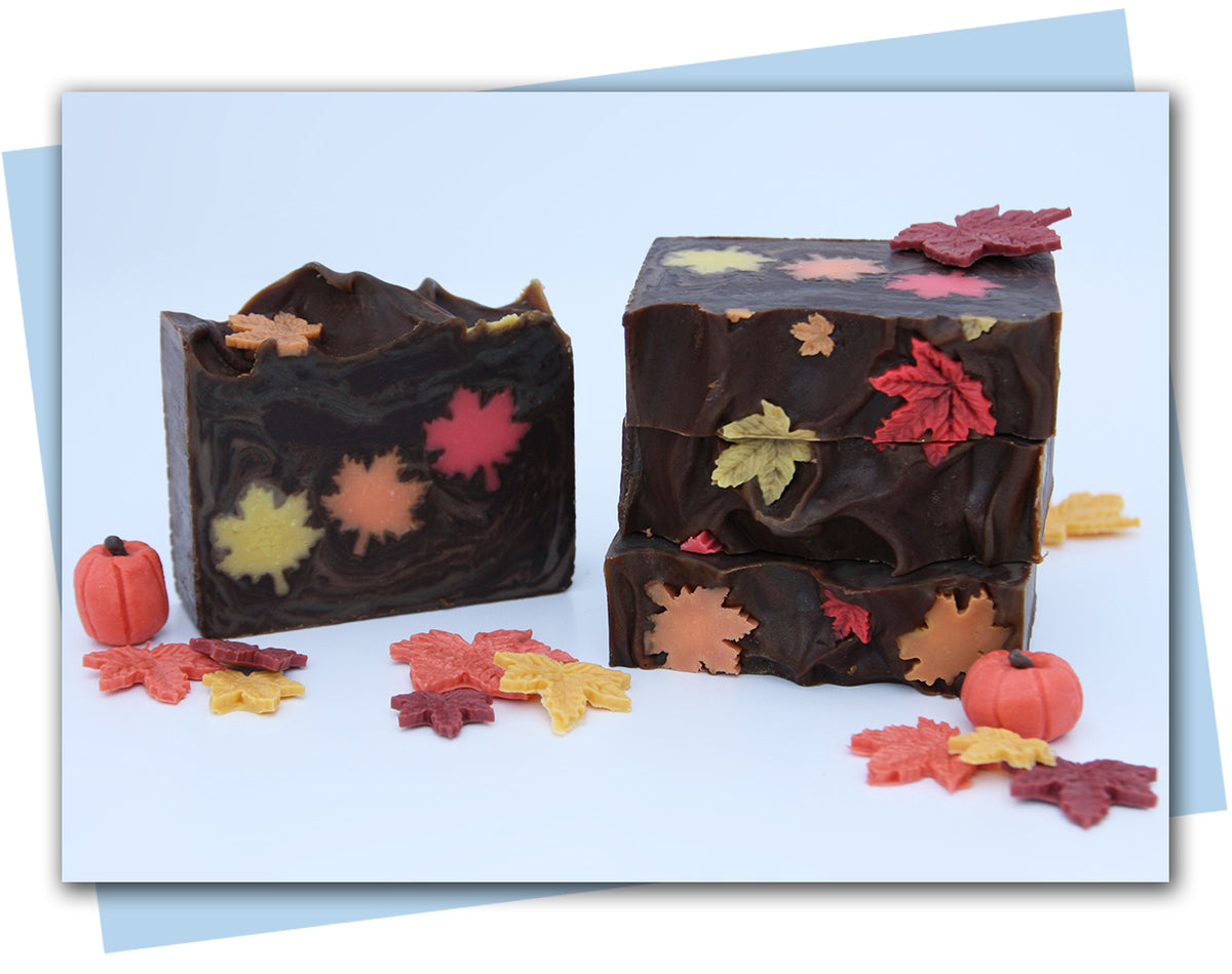 bars of soap with maple leaves