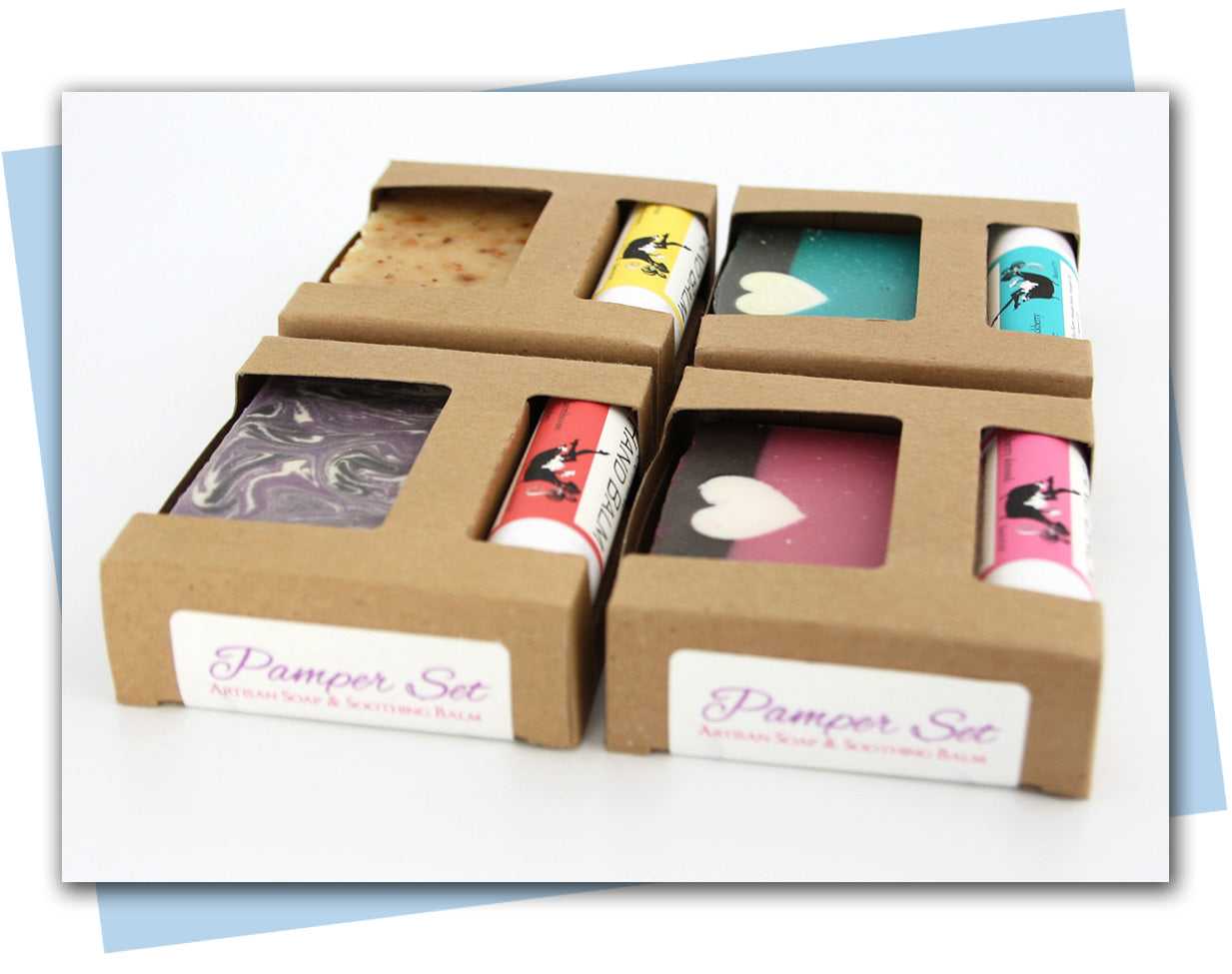 gift set with soap and hand balm