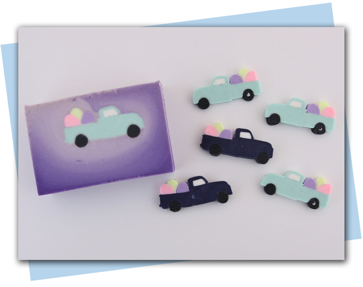 easter truck with eggs extruder discs