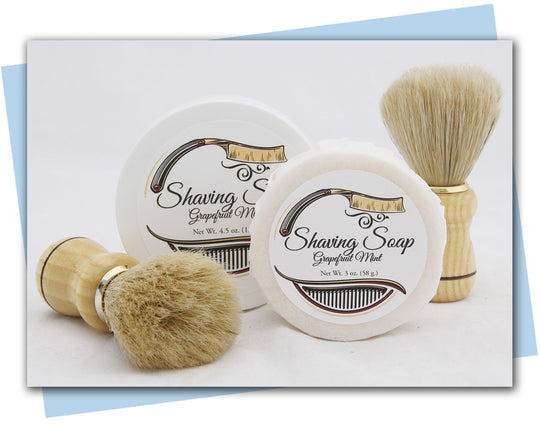Shaving Soap: Grapefruit Mint jar and puck